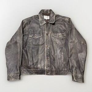 Vintage Scully Men's Genuine Leather Trucker Jacket Size XL Bomber